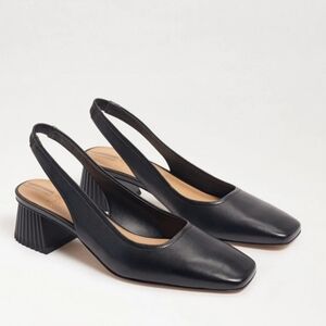 Sam Edelman Toren Block Heel Square Toe Black Leather Women’s Size 8